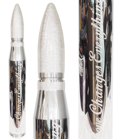 Name: Love Changes Everything Bullet
Medium: Aluminium dipped in gold chrome
+- 20,000 Swarovski Crystals handle applied
Size: 37 x 5 x 5 in
Edition: unique