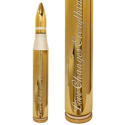 Name: Love Changes Everything Bullet
Medium: Aluminium dipped in gold chrome
+- 20,000 Swarovski Crystals handle applied
Size: 37 x 5 x 5 in
Edition: unique