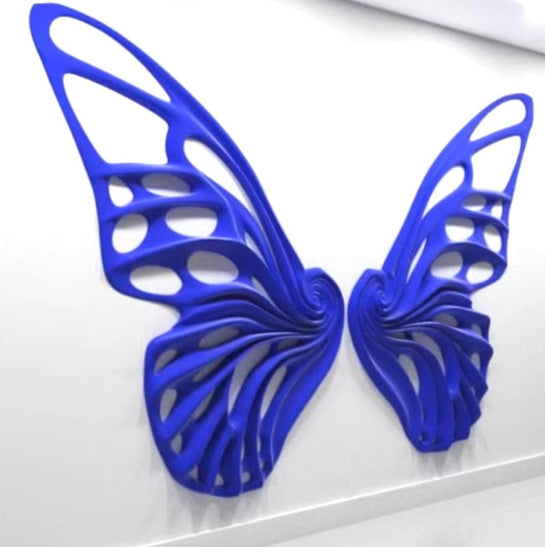 Name: Dream Machine – Wall Sculpture Medium: Fiber Glass Size: H 8ft x W 6ft x D 7in (each wing) Weight: 110lbs (each wing)