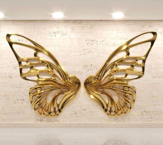 Name: Dream Machine – Wall Sculpture Medium: Fiber Glass Size: H 8ft x W 6ft x D 7in (each wing) Weight: 110lbs (each wing)