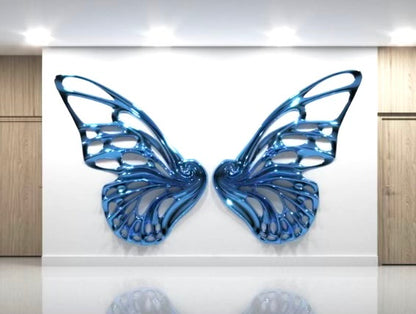 Name: Dream Machine – Wall Sculpture Medium: Fiber Glass Size: H 8ft x W 6ft x D 7in (each wing) Weight: 110lbs (each wing)