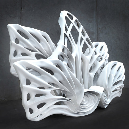 Name: Empower Flower
 Size: 10” x 10” x 4”
 Medium: painted Fiber Glass / stainless steel base
 Year : 2020