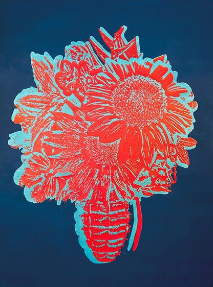 Name: Flower Vase (Red and Blue)
Medium: Mix Media
Size: 56 x 42 in.
Edition: Unique.