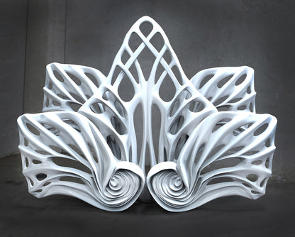 Name: Empower Flower
 Size: 10” x 10” x 4”
 Medium: painted Fiber Glass / stainless steel base
 Year : 2020
